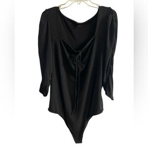 Torrid Elegant Black Bodysuit with Front Tie 3X